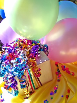 This photo of party necessities ... supplies needed for any party ... such as balloons and confetti ... was taken by Karen Barefoot of Hollidaysbury, Pennsylvania.